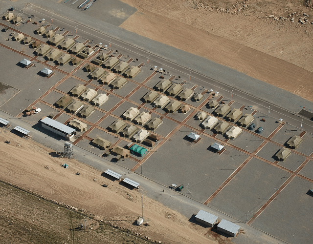 an arial view of a military base.